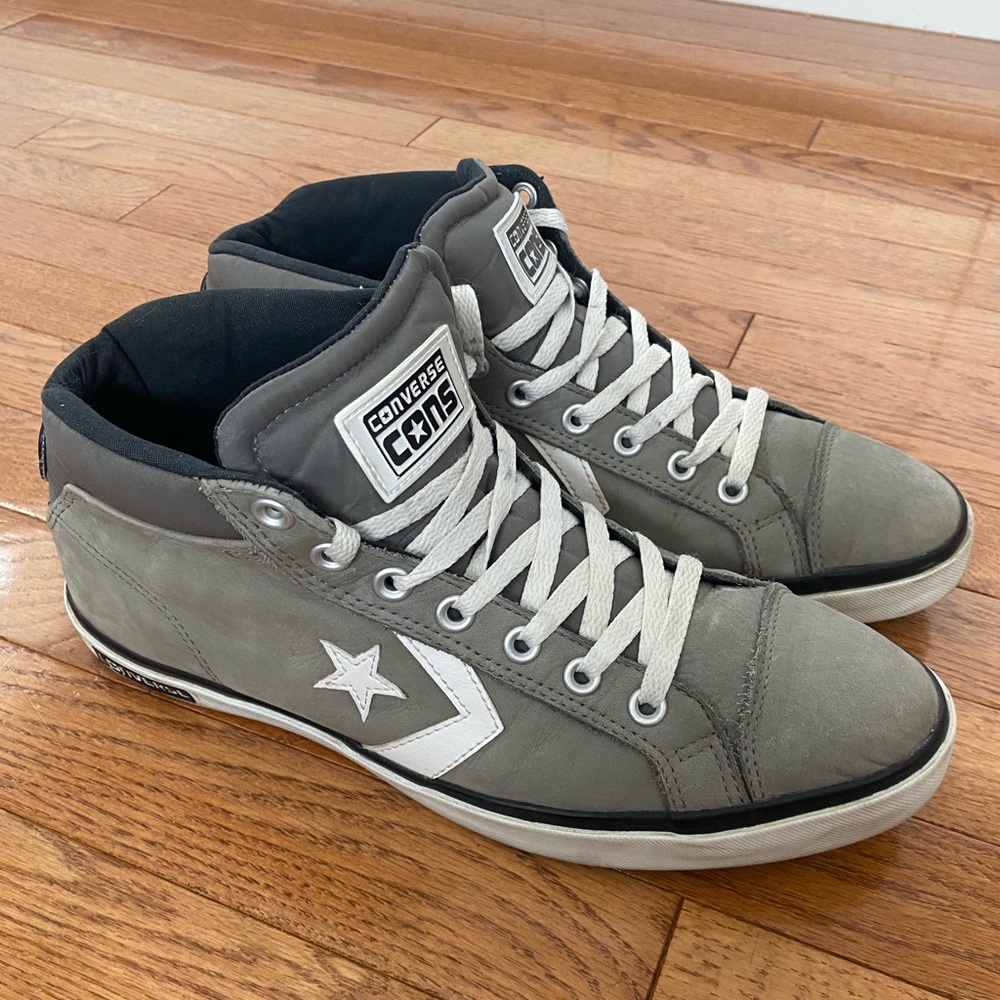 Converse CONS Star Street Mid Charcoal Nubuck Leather Lace Up Sneakers VG- US 11